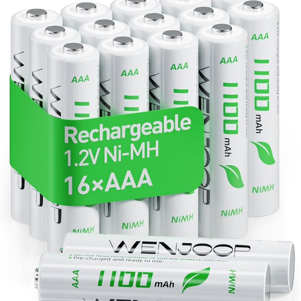 Rechargeable AAA Batteries 16 Pack, 1100 mAh High Capacity NiMH AAA Rechargeable